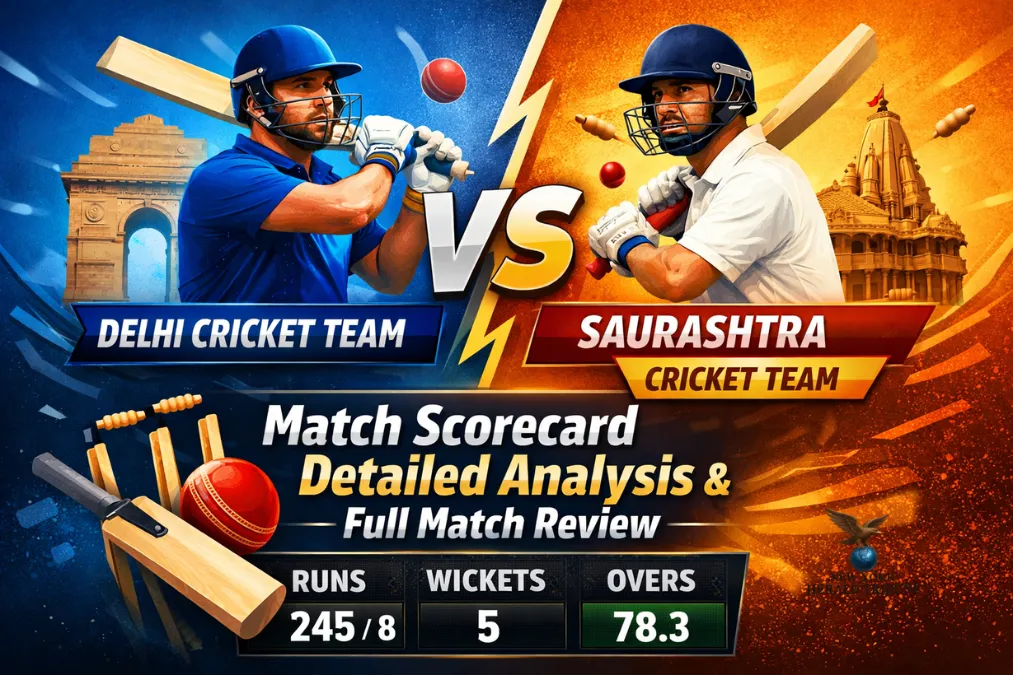 Delhi Cricket Team vs Saurashtra Cricket Team Match Scorecard